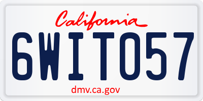CA license plate 6WIT057