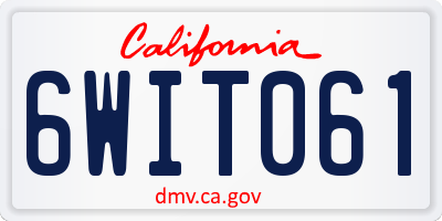 CA license plate 6WIT061