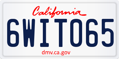CA license plate 6WIT065