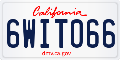 CA license plate 6WIT066