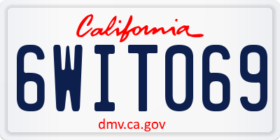 CA license plate 6WIT069