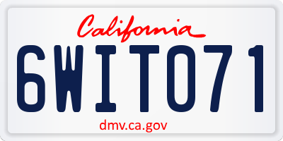 CA license plate 6WIT071