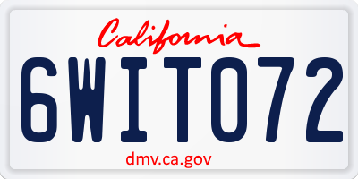 CA license plate 6WIT072