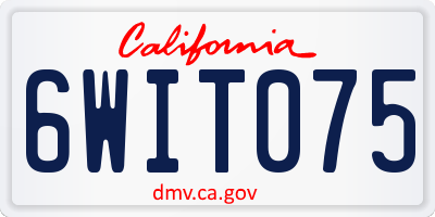 CA license plate 6WIT075