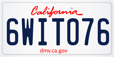 CA license plate 6WIT076