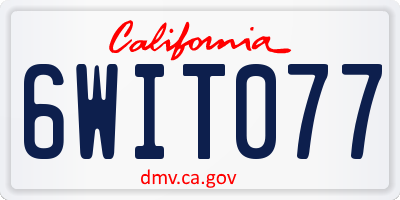 CA license plate 6WIT077