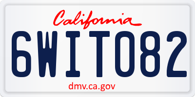 CA license plate 6WIT082