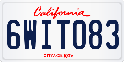 CA license plate 6WIT083