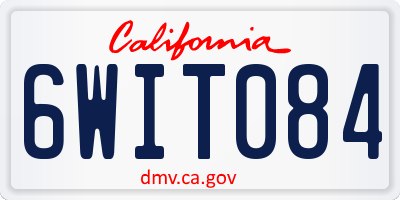 CA license plate 6WIT084