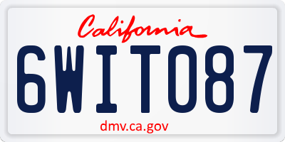 CA license plate 6WIT087