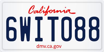 CA license plate 6WIT088