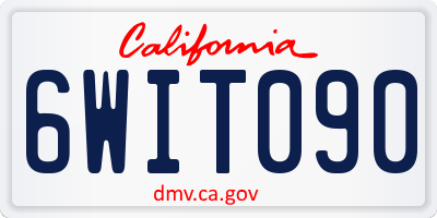 CA license plate 6WIT090
