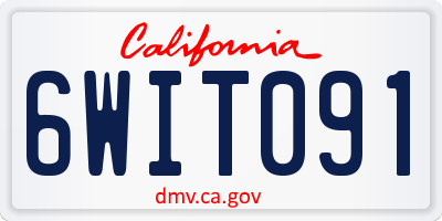 CA license plate 6WIT091