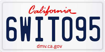 CA license plate 6WIT095
