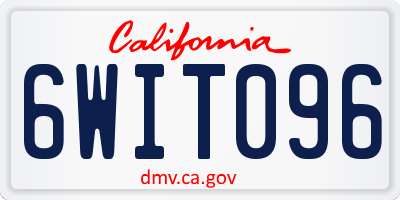 CA license plate 6WIT096