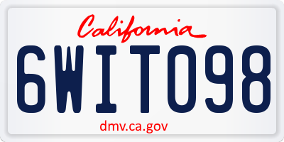 CA license plate 6WIT098