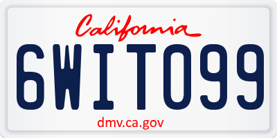 CA license plate 6WIT099