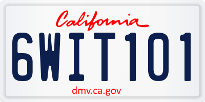 CA license plate 6WIT101