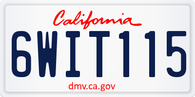 CA license plate 6WIT115