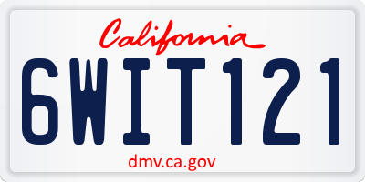 CA license plate 6WIT121