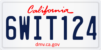 CA license plate 6WIT124