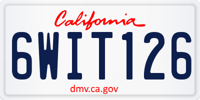 CA license plate 6WIT126