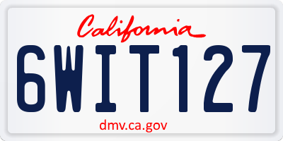 CA license plate 6WIT127