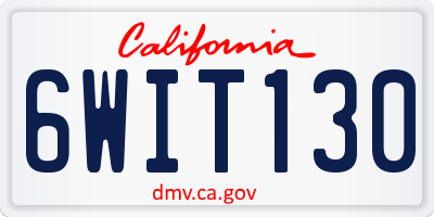 CA license plate 6WIT130