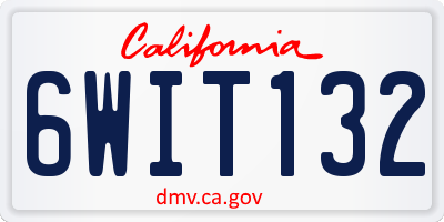 CA license plate 6WIT132