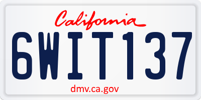 CA license plate 6WIT137