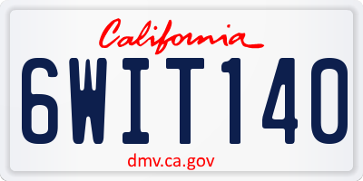 CA license plate 6WIT140