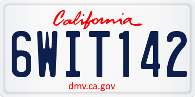 CA license plate 6WIT142