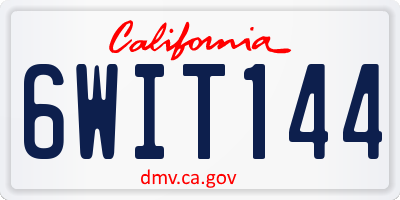 CA license plate 6WIT144