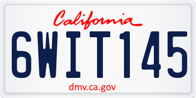 CA license plate 6WIT145