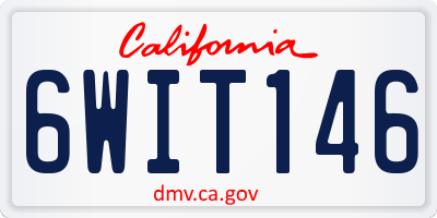 CA license plate 6WIT146