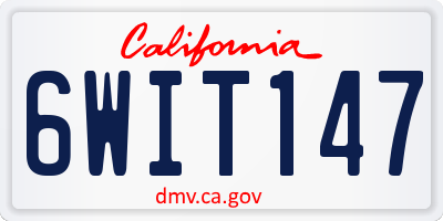 CA license plate 6WIT147