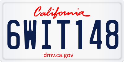 CA license plate 6WIT148