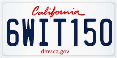CA license plate 6WIT150