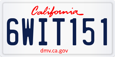 CA license plate 6WIT151