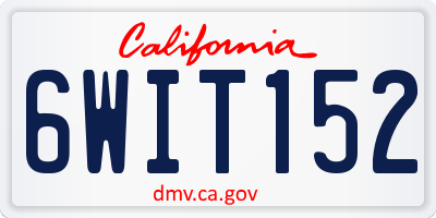 CA license plate 6WIT152