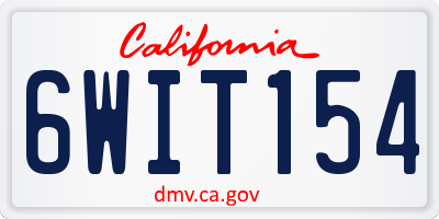 CA license plate 6WIT154