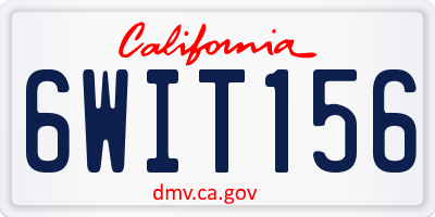 CA license plate 6WIT156