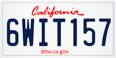 CA license plate 6WIT157