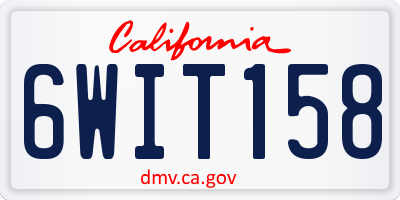 CA license plate 6WIT158