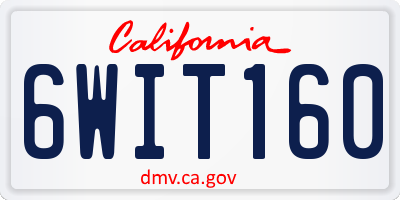 CA license plate 6WIT160