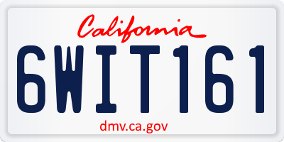 CA license plate 6WIT161