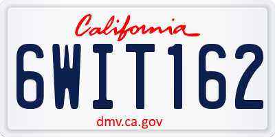 CA license plate 6WIT162