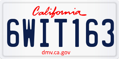 CA license plate 6WIT163