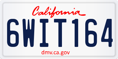 CA license plate 6WIT164