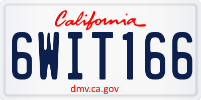 CA license plate 6WIT166